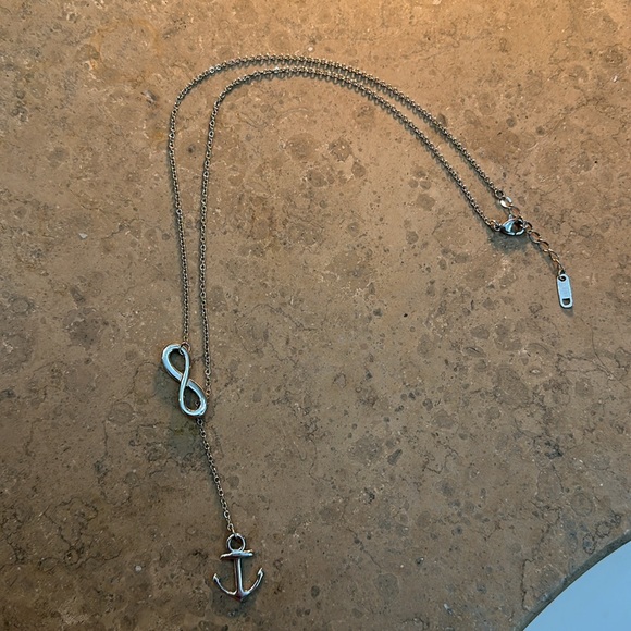 Infinity Anchor Silver Necklace - Picture 4 of 4